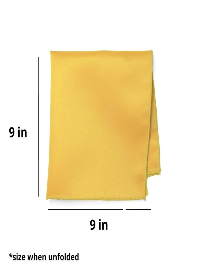 tiemart Lemon Yellow Solid Color Pocket Square - Image 2